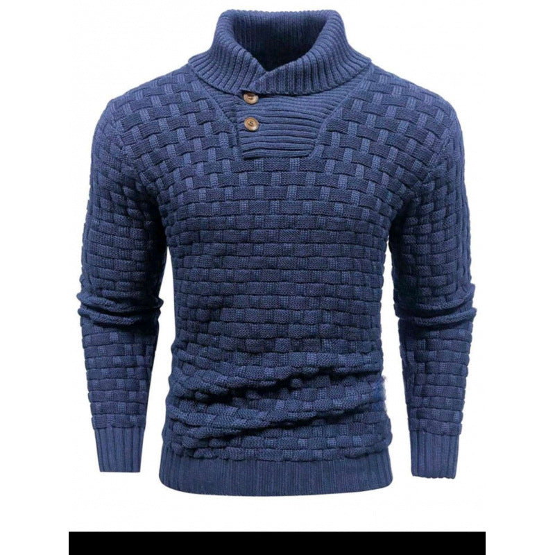 Herren Strickpullover mit Strukturiertem Muster und Modernem Stehkragen Drune