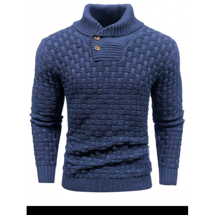 Herren Strickpullover mit Strukturiertem Muster und Modernem Stehkragen Drune