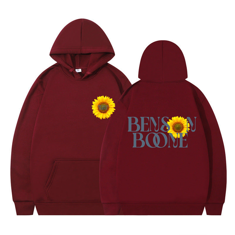 Damen Kapuzenpullover mit einzigartigem Sonnenblumenmotiv und bequemer Passform Drune