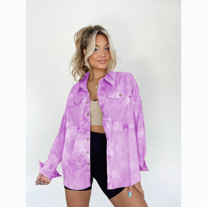 Damen Oversize Denim-Hemdjacke im angesagten Batikdesign Drune