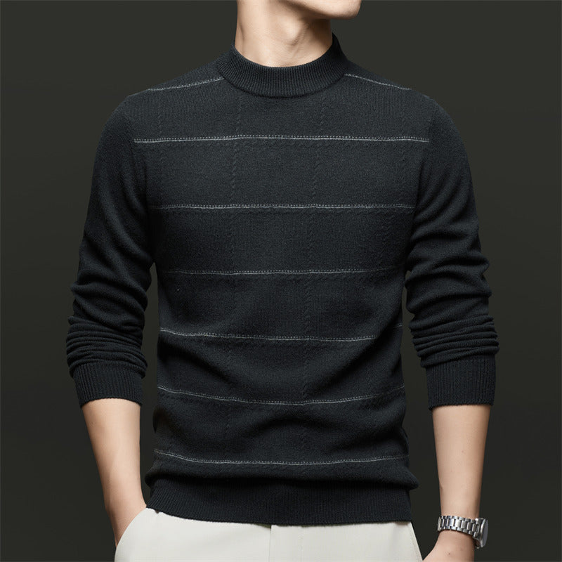 Herren Strickpullover mit elegantem Stehkragen und feiner Struktur Drune