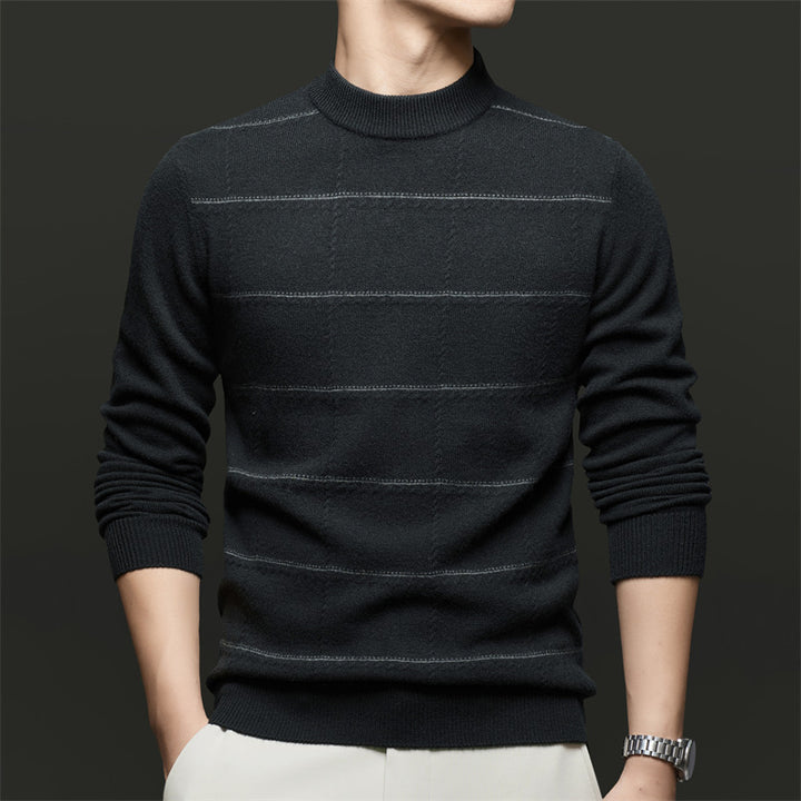 Herren Strickpullover mit elegantem Stehkragen und feiner Struktur Drune