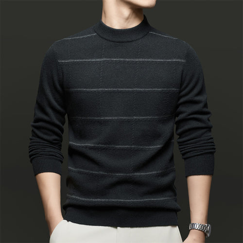 Herren Strickpullover mit elegantem Stehkragen und feiner Struktur Drune