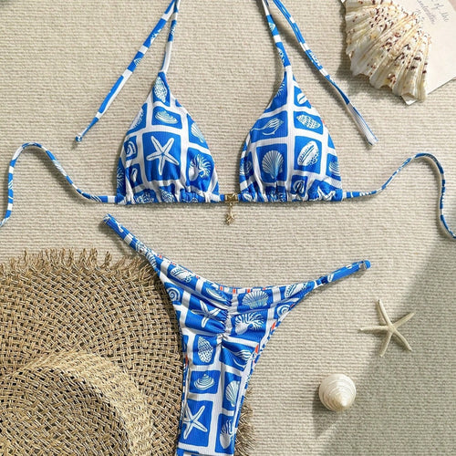 Damen Triangel-Bikini mit maritimem Design Drune