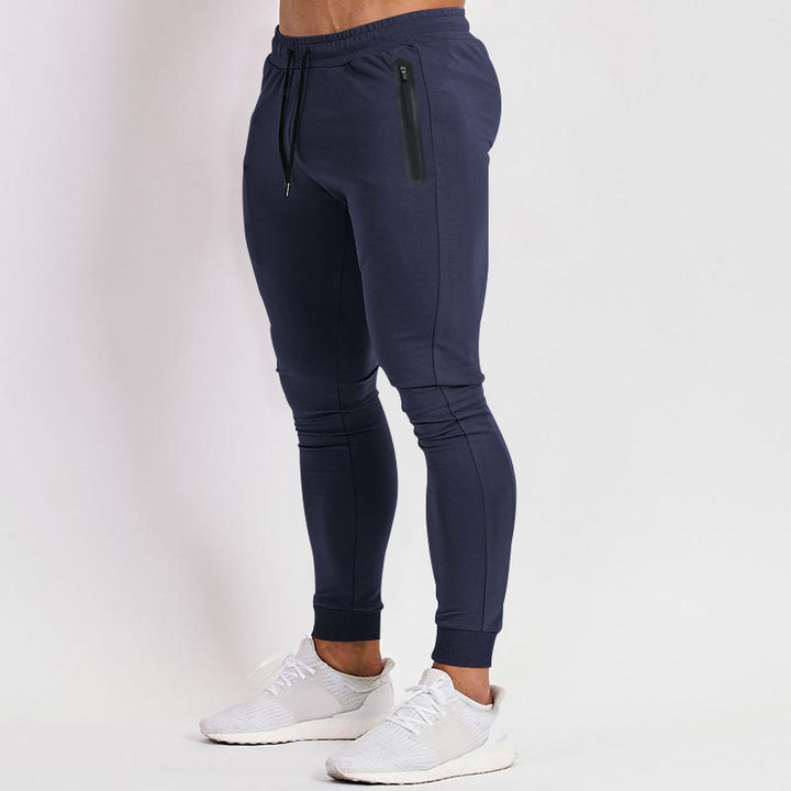Herren nan schmal geschnittene Funktions-Jogginghose mit wasserdichter Reißverschlusstasche und elastischem Bund Drune