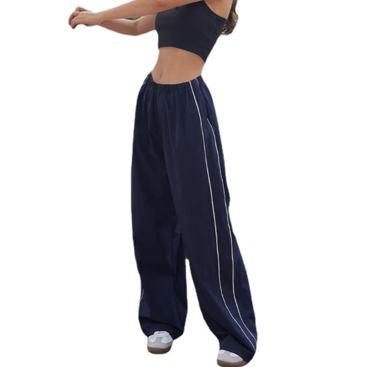 Damen Sportliche Hose mit weitem Schnitt und elastischem Bund Drune