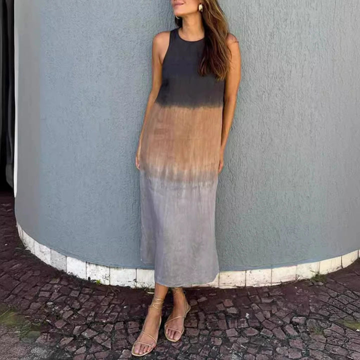 Damen ärmelloses Maxikleid mit sanftem Farbverlauf Drune