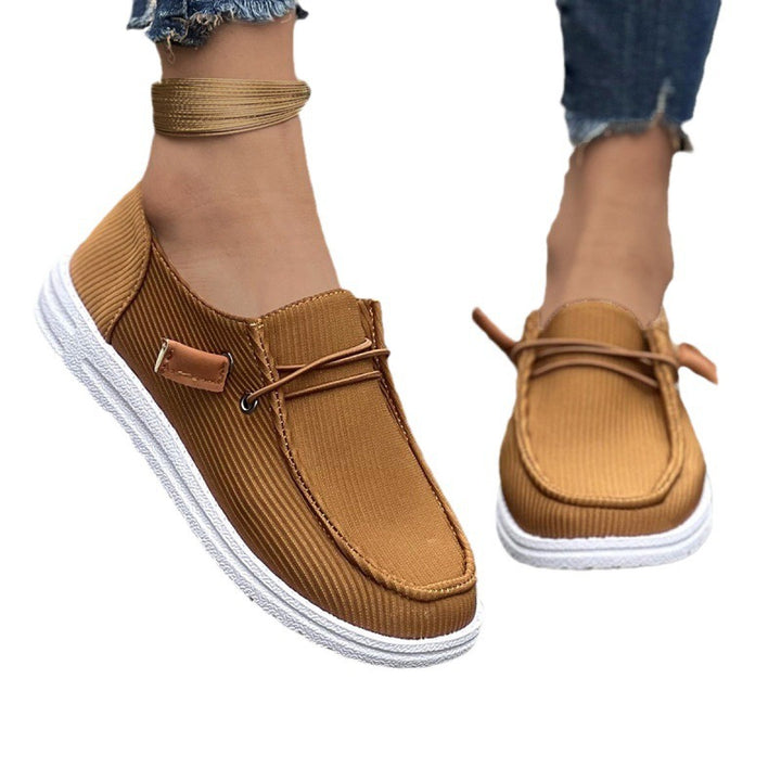 Damen nan urbaner Slip-On Loafer mit geripptem Textiloberteil und dämpfender Gummisohle Drune
