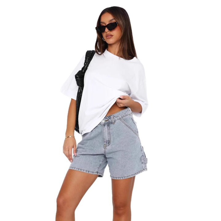 Damen High-Waisted Denim Shorts mit lässigem Schnitt Drune