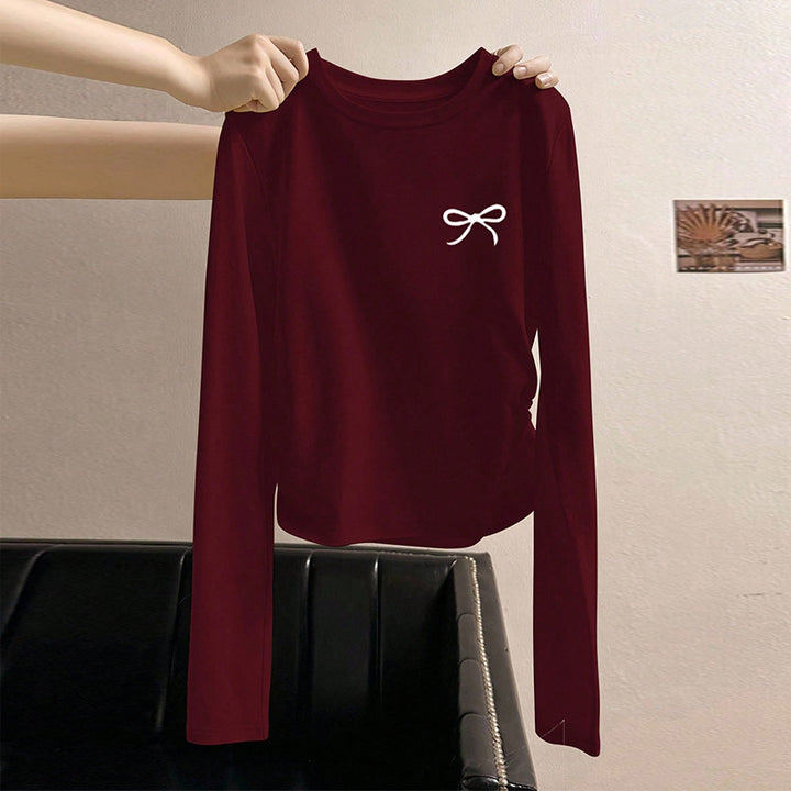 Damen gemütliches Longsleeve Oberteil mit Rundhalsausschnitt Drune