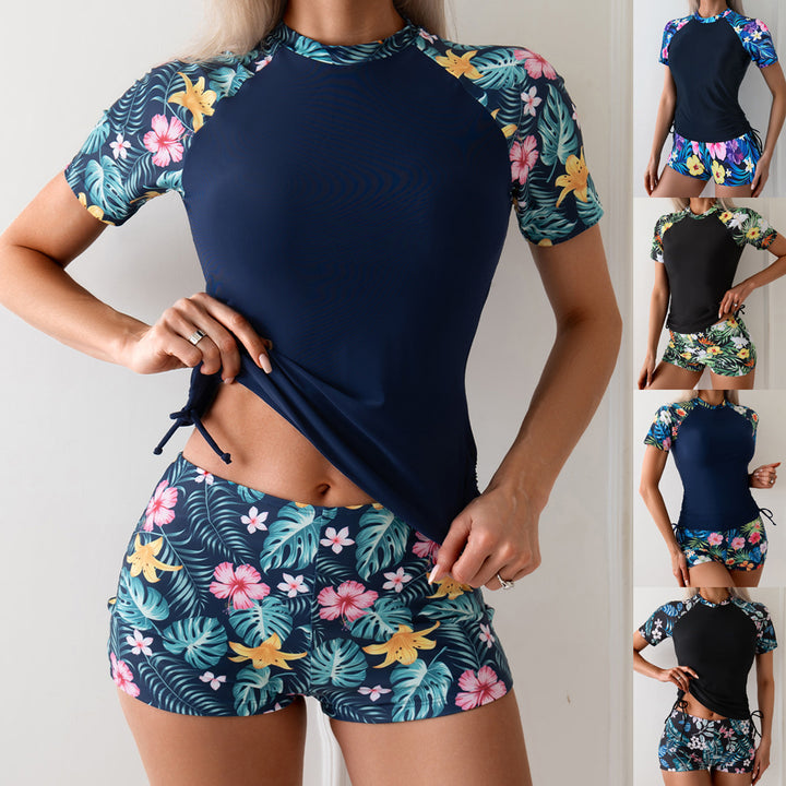 Damen UV-Schutz Badeset mit floralem Design und sportlicher Passform Drune
