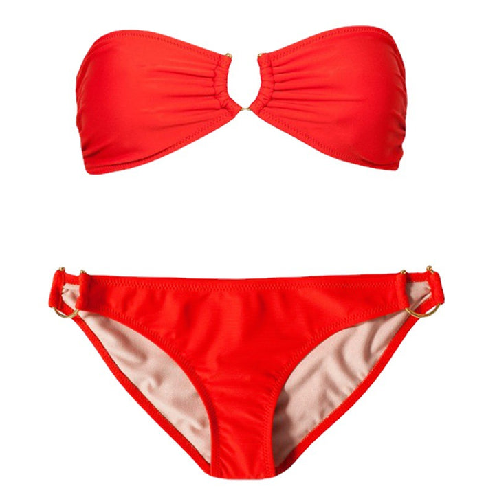 Damen Bandeau-Bikini mit dekorativem Ring Drune