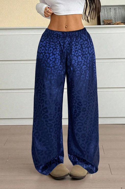 Damen Elegante Weite Leoprint-Hose Drune