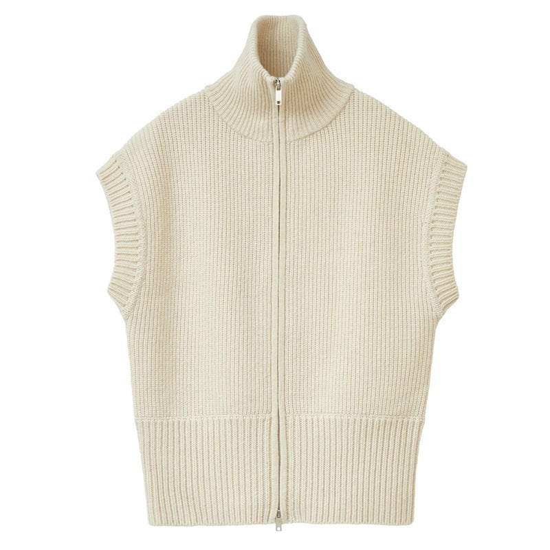 Damen kuscheler Strickponcho mit hohem Kragen Drune