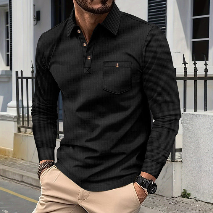 Herren Langarmhemd mit modischem Design und praktischem Brusttaschen Drune
