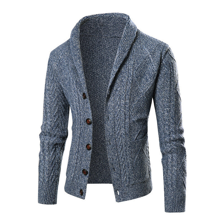 Herren Strickjacke mit modernem Zopfmuster und praktischen Taschen Drune