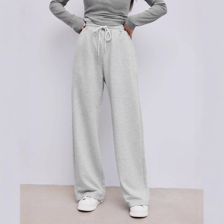 Damen Weit geschnittene Freizeithose aus hochwertigem Baumwollmix mit elastischem Bund Drune