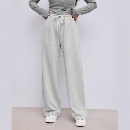 Damen Weit geschnittene Freizeithose aus hochwertigem Baumwollmix mit elastischem Bund Drune