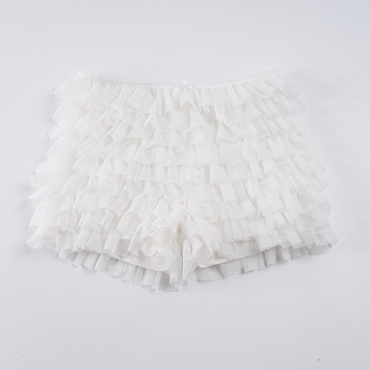 Damen Rüschen-Shorts mit elastischem Bund und verspieltem Design Drune