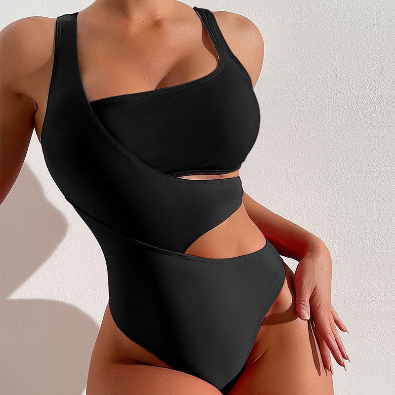 Damen Hochtaillierter Badeanzug mit modischen Cut-Outs Drune