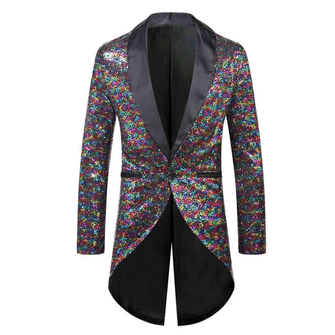 Herren eleganter Paillettenblazer mit luxuriösen Details Drune