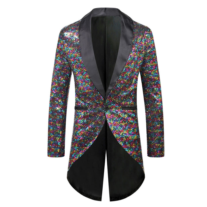 Herren eleganter Paillettenblazer mit luxuriösen Details Drune