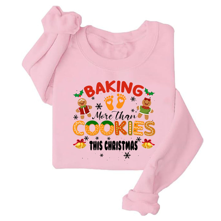 Damen Sweatshirt mit weichem Fleece-Innenfutter und fröhlichem Weihnachtsdruck Drune