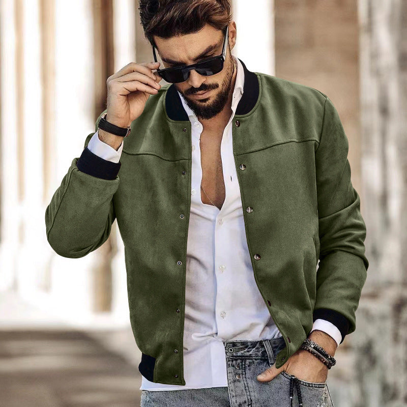 Herren sportliche Collegejacke mit seitlichen Reißverschlusstaschen Drune