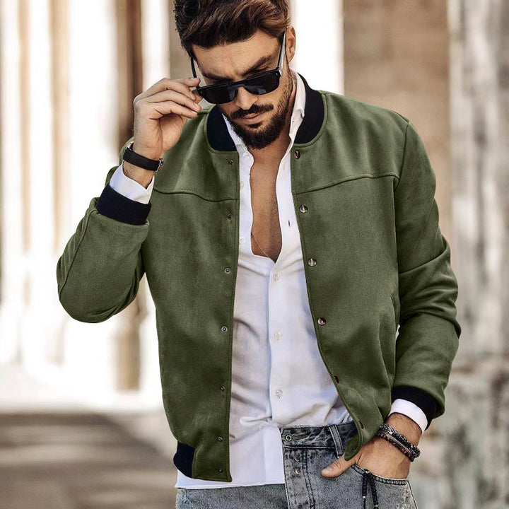 Herren sportliche Collegejacke mit seitlichen Reißverschlusstaschen Drune