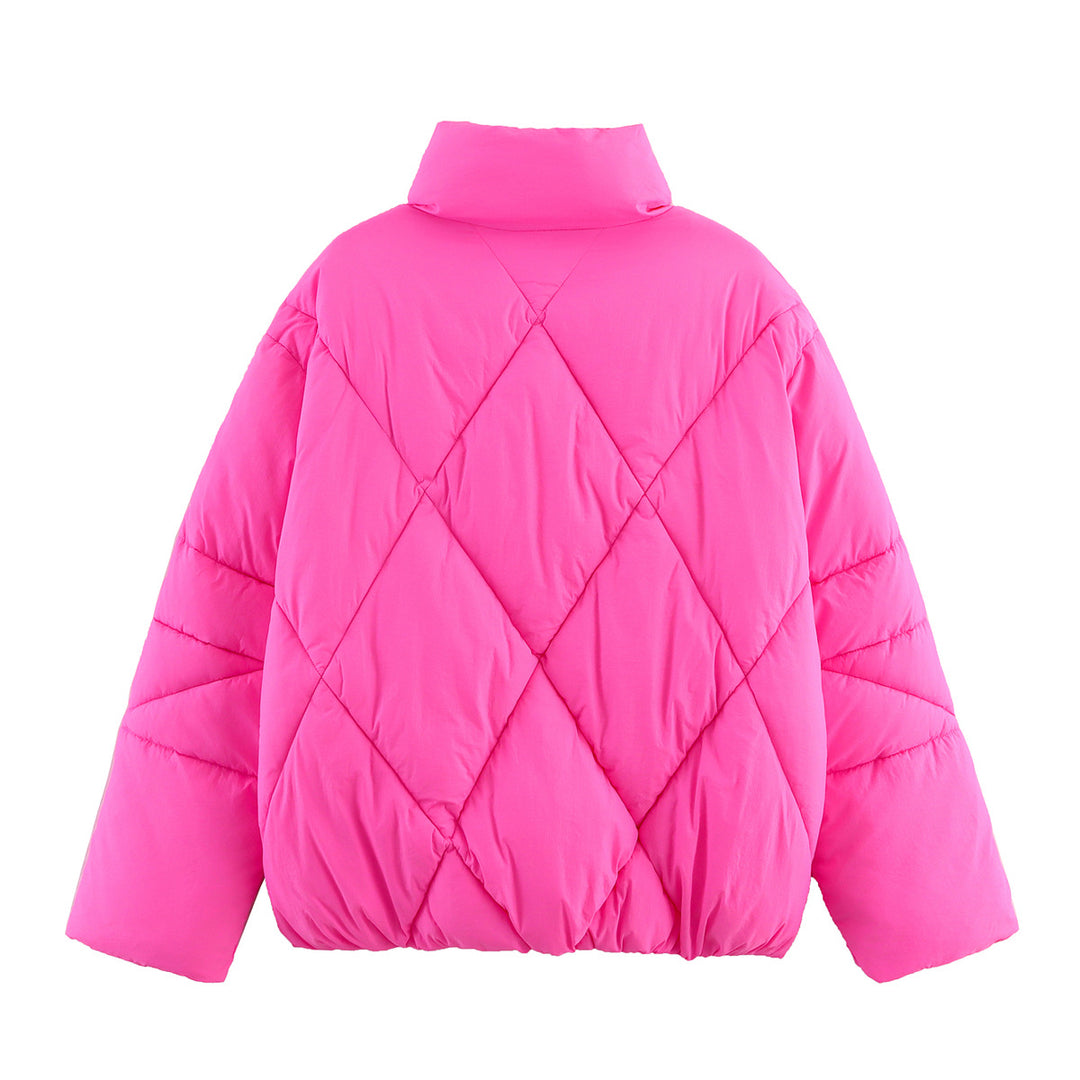Damen gesteppte Übergangsjacke mit hochgeschlossenem Kragen und Kordelzug Drune