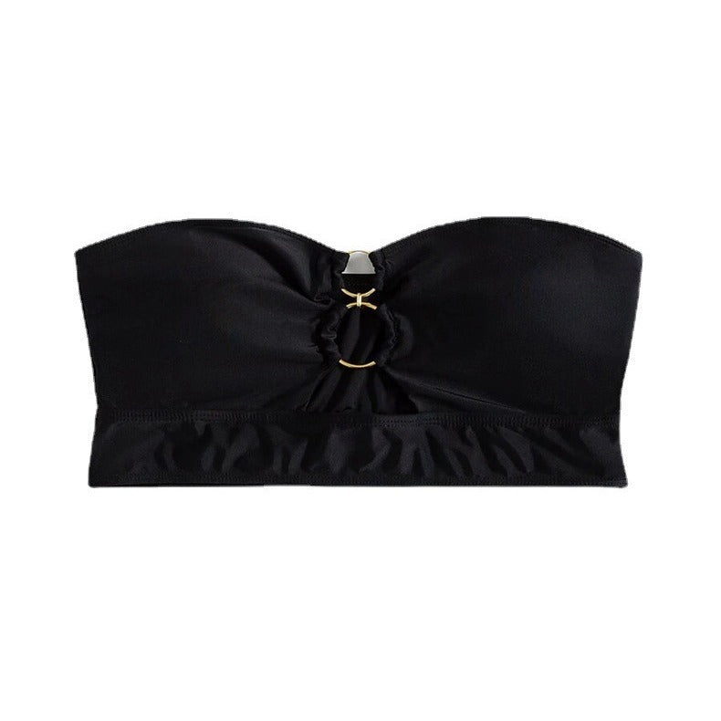 Damen Bandeau-Bikini-Oberteil mit dekorativem Ring-Detail Drune