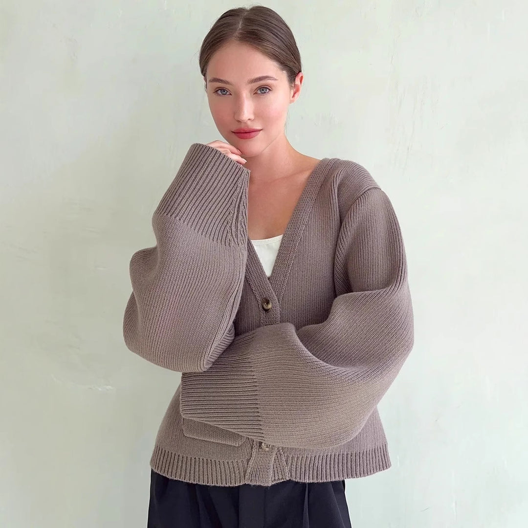 Damen Strickjacke mit weiten Ärmeln und praktischen Taschen Drune