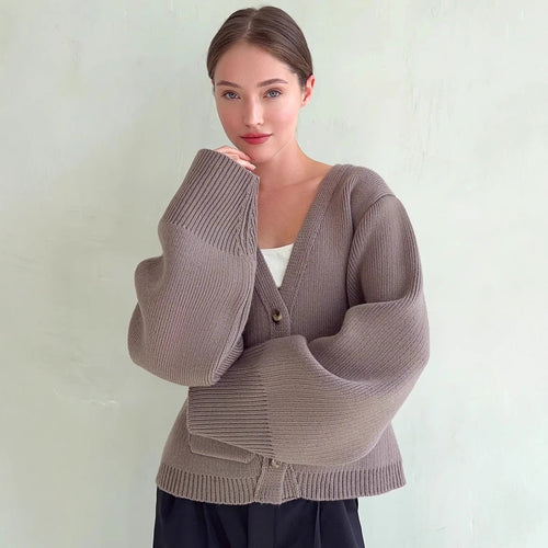 Damen Strickjacke mit weiten Ärmeln und praktischen Taschen Drune