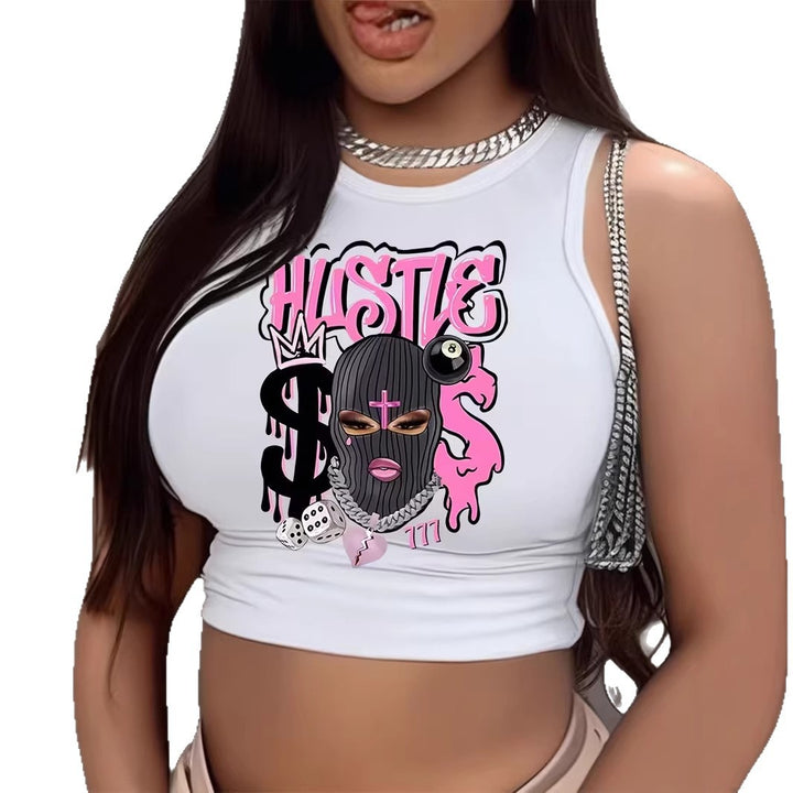 Damen Crop-Top mit auffälligem Grafikdesign Drune