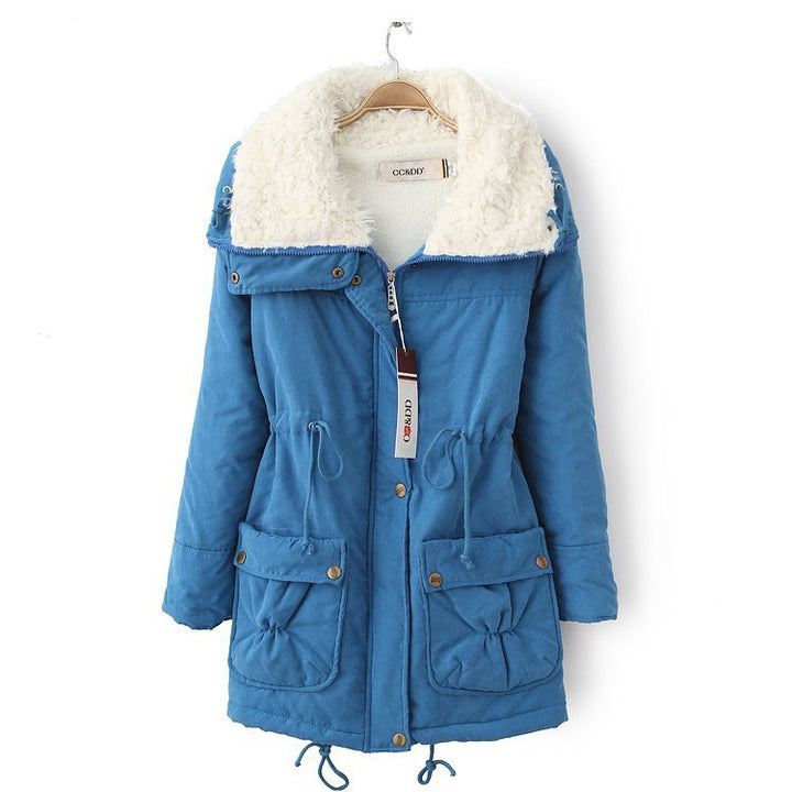 Damen lässige Steppjacke mit kuscheligem Innenfutter und verstellbarem Taillenzug Drune