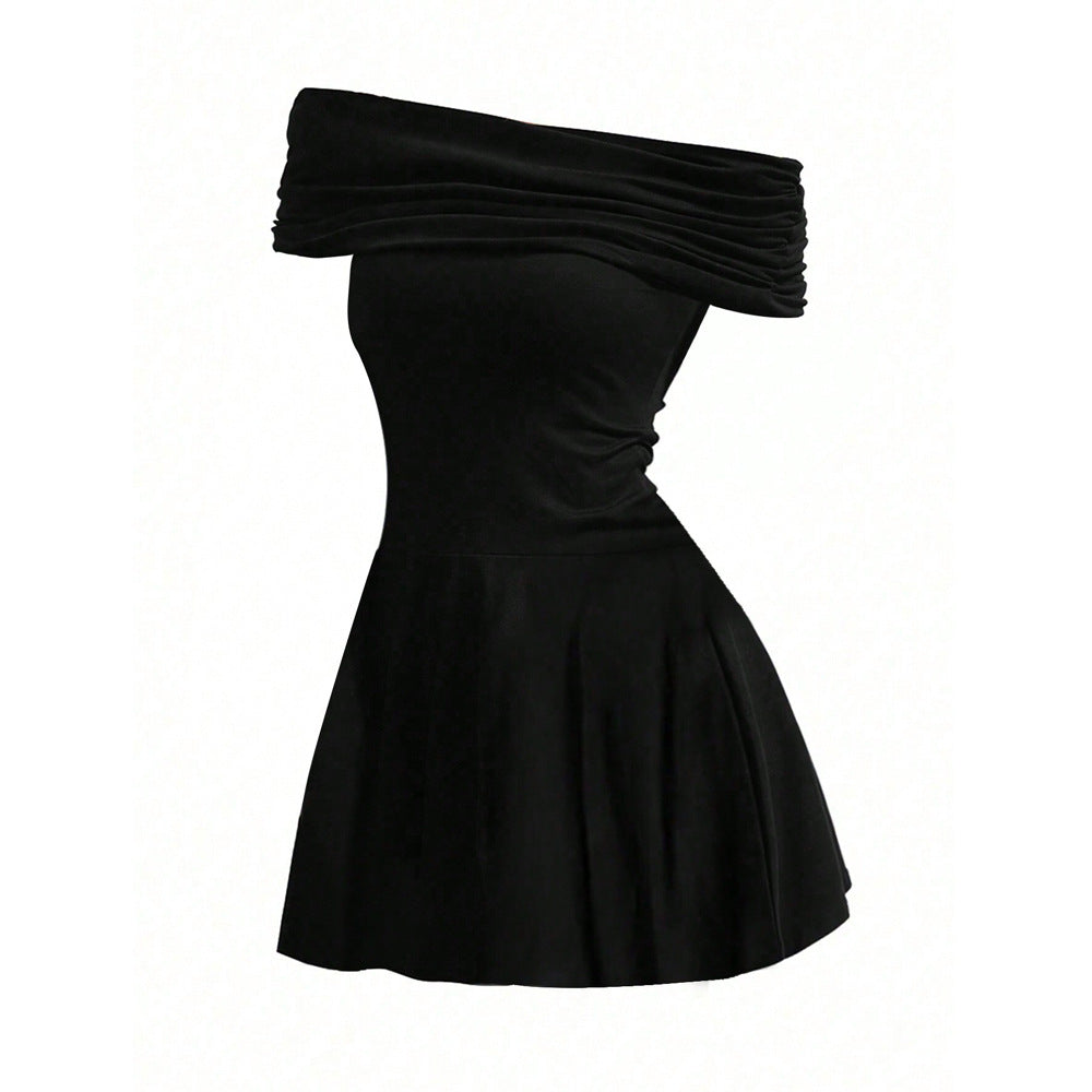 Damen Off-Shoulder Minikleid mit elegantem Wickeldetail Drune
