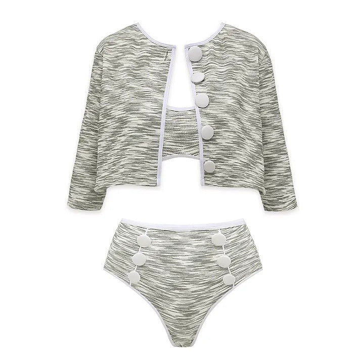 Damen Bikini-Set mit hochtailliertem Höschen und modischem Oberteil Drune