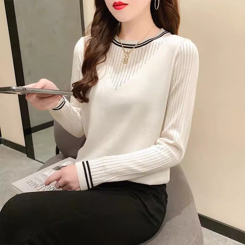 Damen lässiges Longsleeve-Shirt mit modischem Streifenmuster Drune