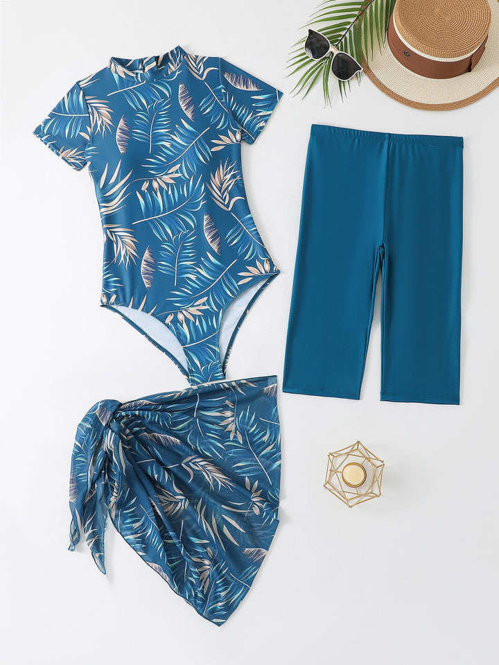 Damen Schwimmanzug Set mit luxuriösem Schnitt und eleganten Rüschen Drune