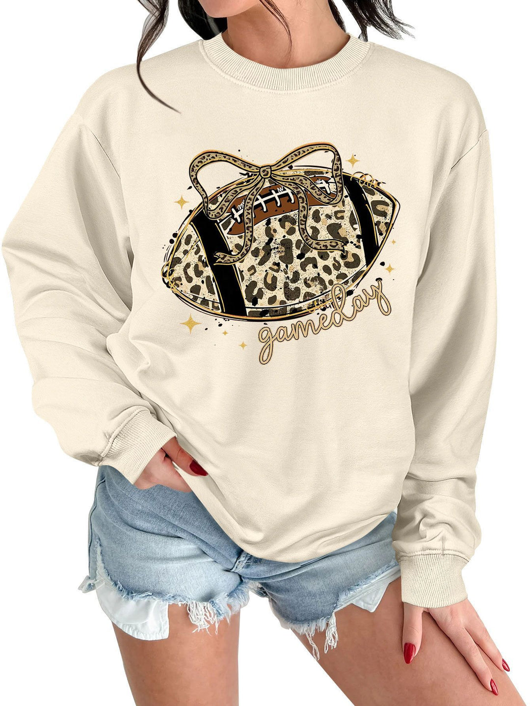 Damen Sweatshirt mit aufregendem Sportmotiv und lässigem Schnitt Drune