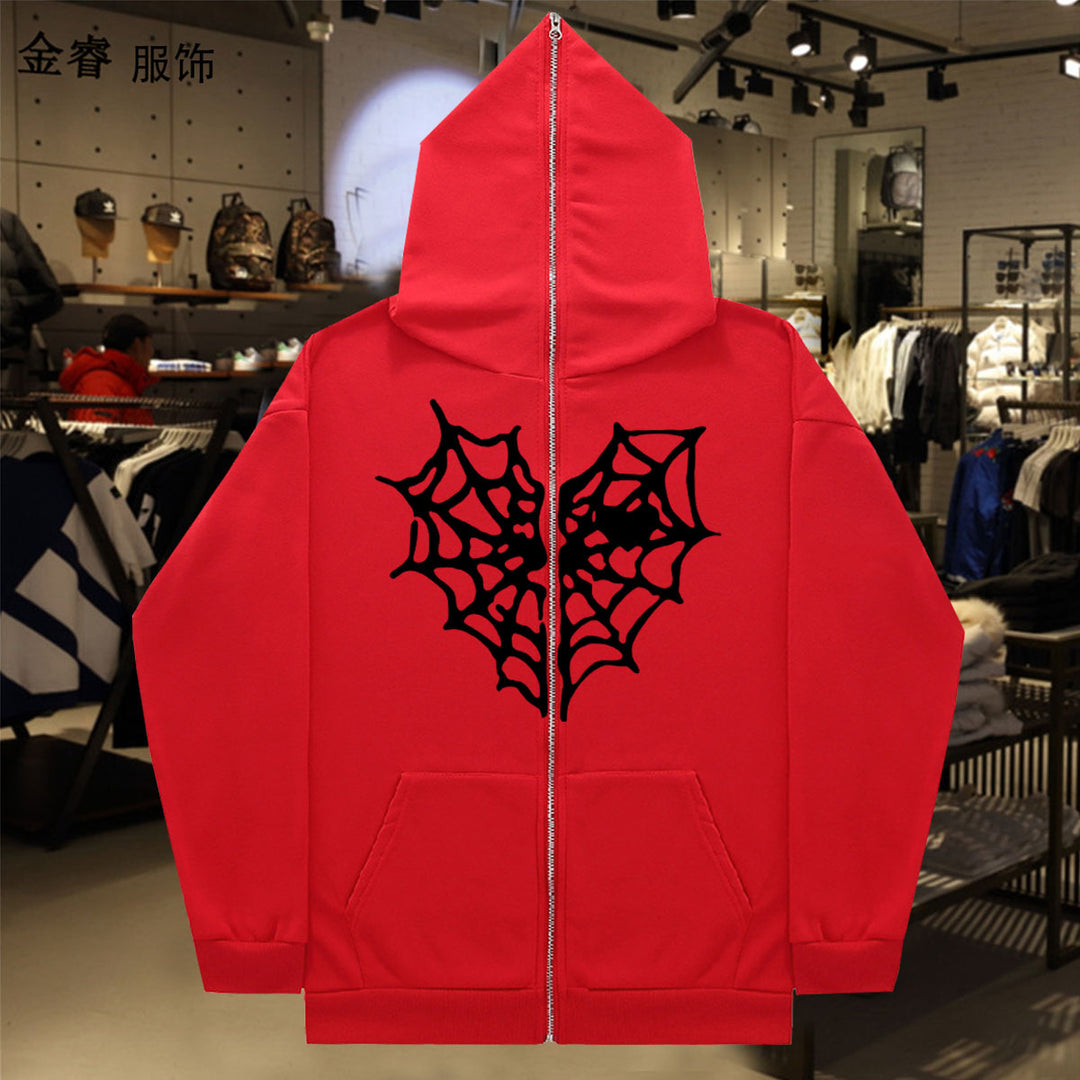 Damen Hoodie mit auffälligem Spinnennetz-Design Drune