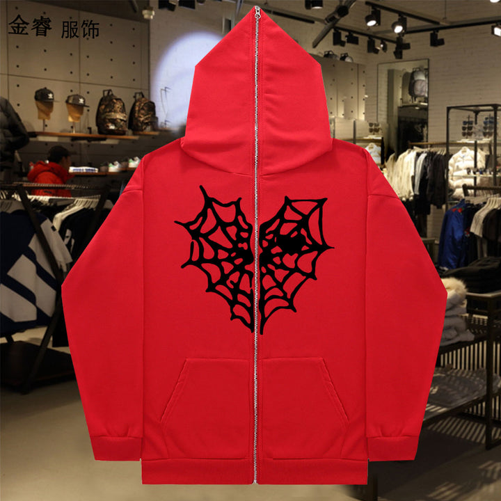 Damen Hoodie mit auffälligem Spinnennetz-Design Drune