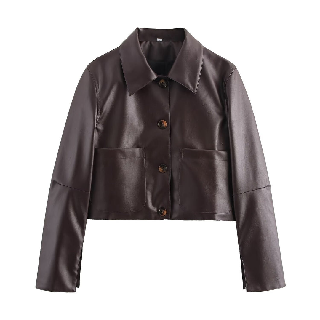 Drune | Einfarbige Lederjacke