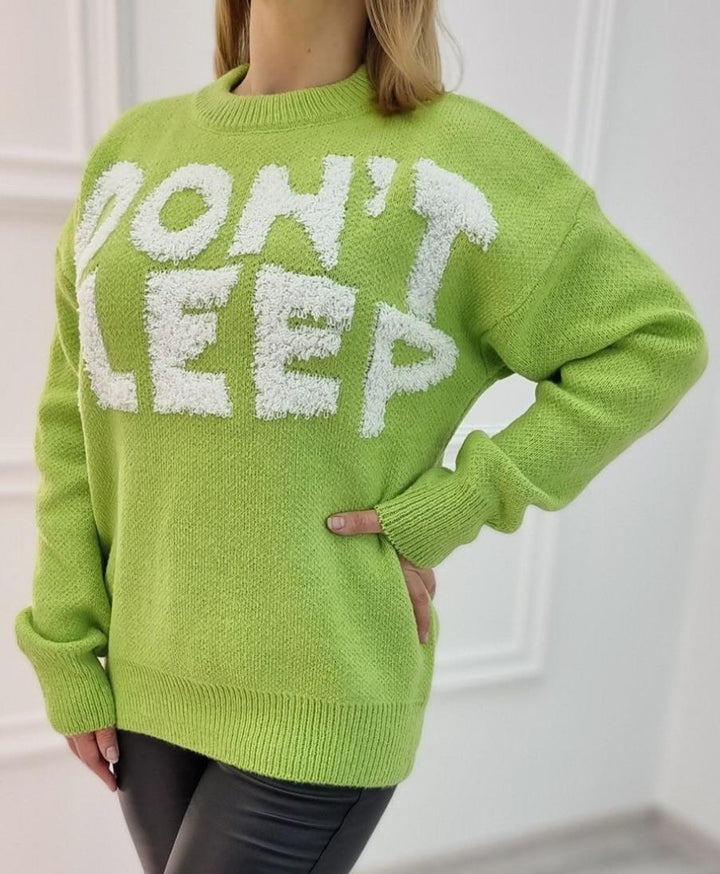 Damen Kuscheliger Statement-Pullover mit Motiv Drune