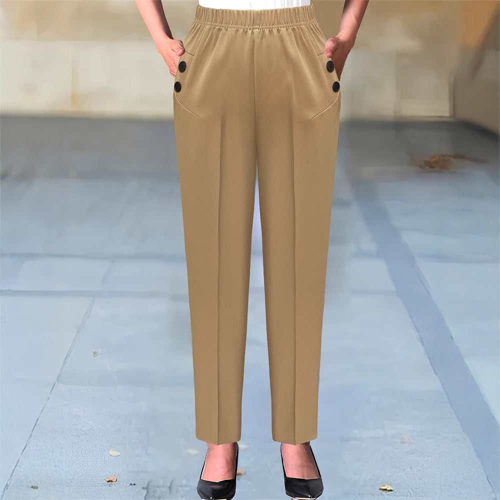 Drune | Elegante Hochtaillierte Hose mit dekorativen Knopfdetails