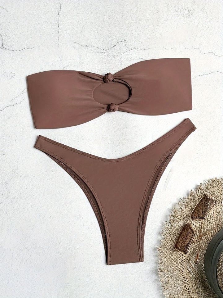 Damen Bandeau-Bikini mit innovativem Knotendesign Drune