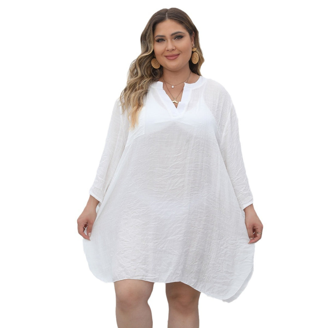Damen lässiges Strandkleid mit seitlichem Schlitz Drune
