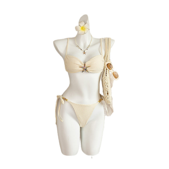 Damen Bikini mit glitzerndem Sternenmotiv und verstellbaren Bändern Drune