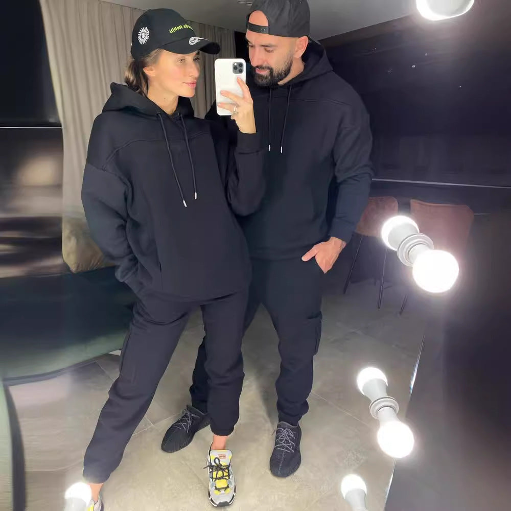 Damen Komfortables Hoodie- und Jogginganzug-Set Drune
