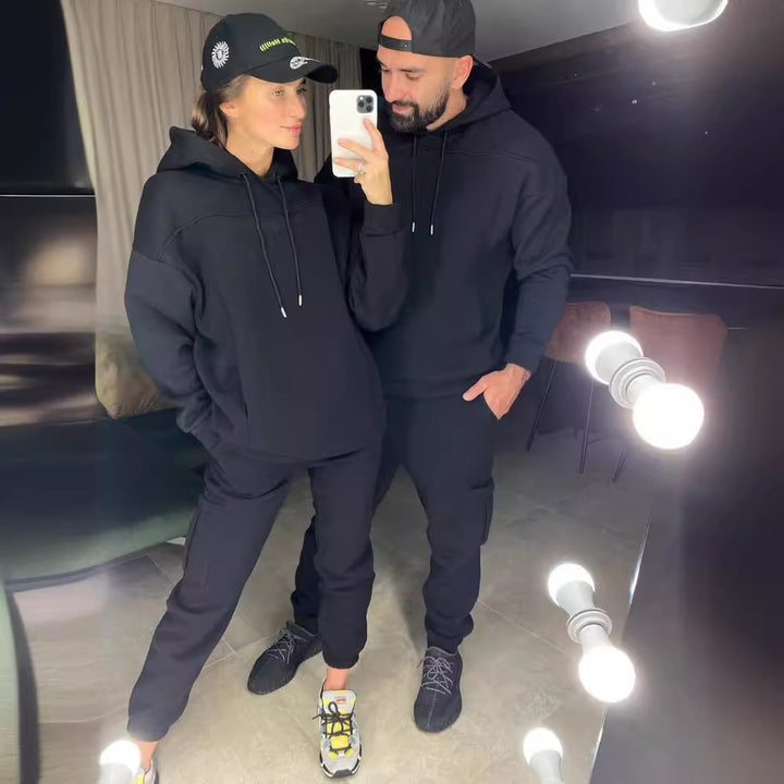 Damen Komfortables Hoodie- und Jogginganzug-Set Drune